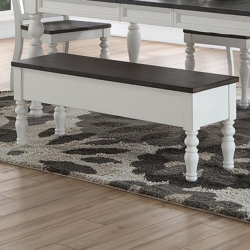Steve Silver Joanna SSCJA500BN Dining Room Bench with Turned Legs